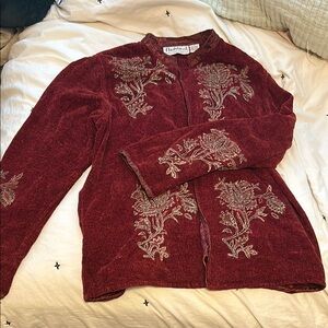 Flashback Women's Red Embroidered Blouse